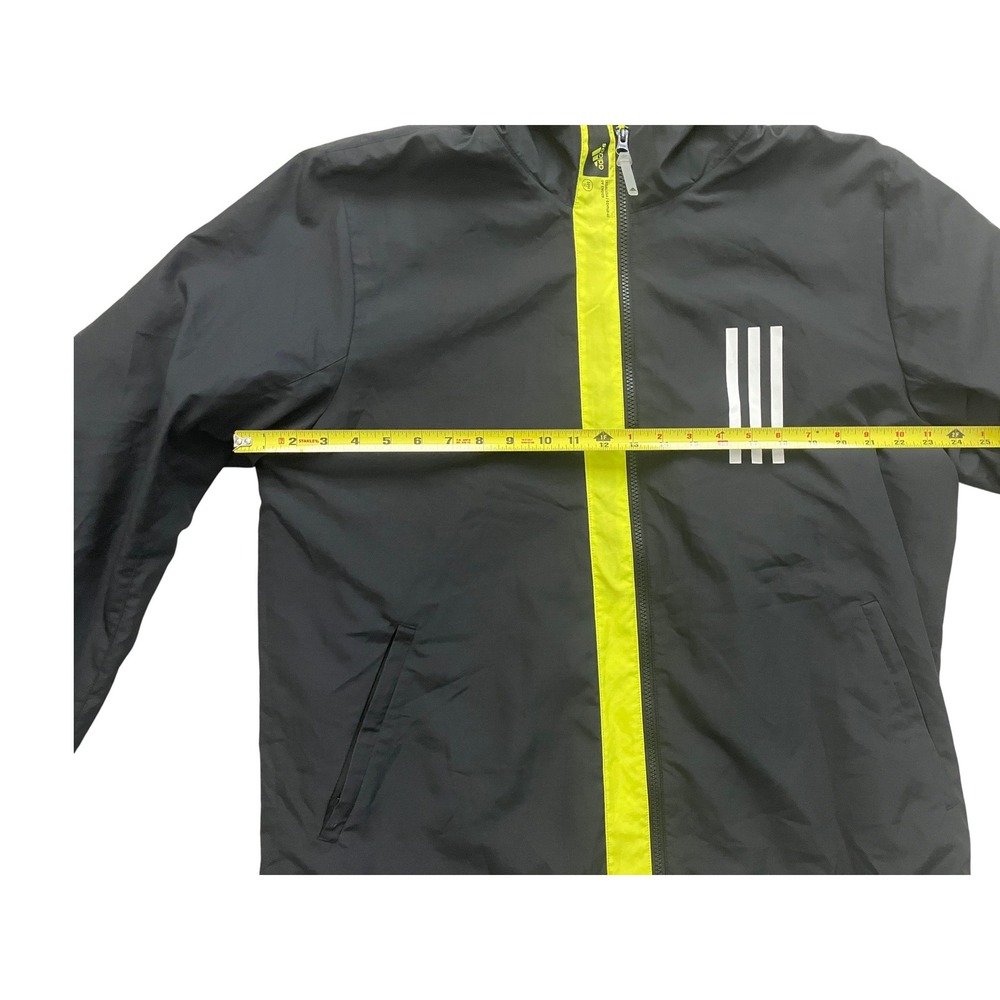 Adidas Primeblue Mens Large Black Neon Yellow Fleece‎ Lined Hooded Jacket L NWOT - Picture 9 of 13
